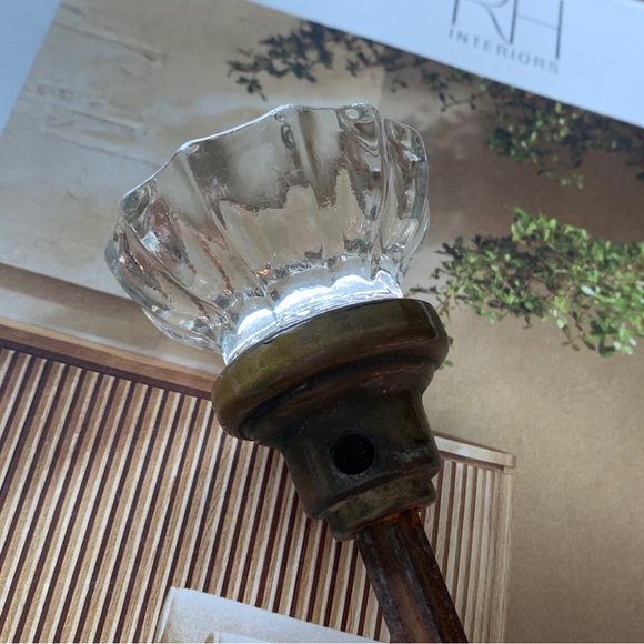 Vintage Glass Brass Doorknob - Picture 12 of 13